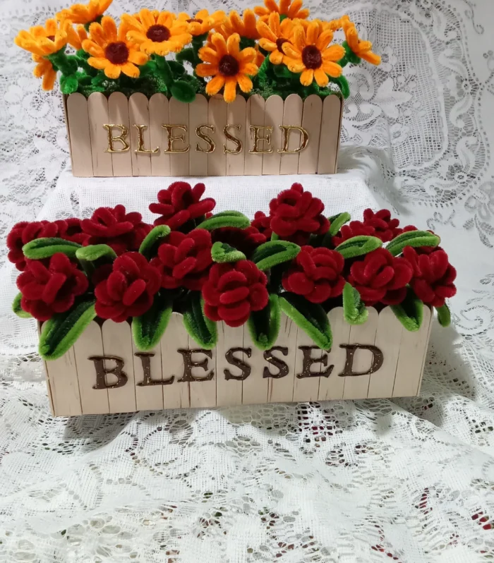 Elegant ‘BLESSED’ flower arrangement