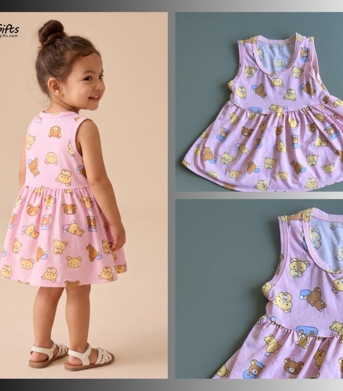Baby Girl Teddy Print Dress